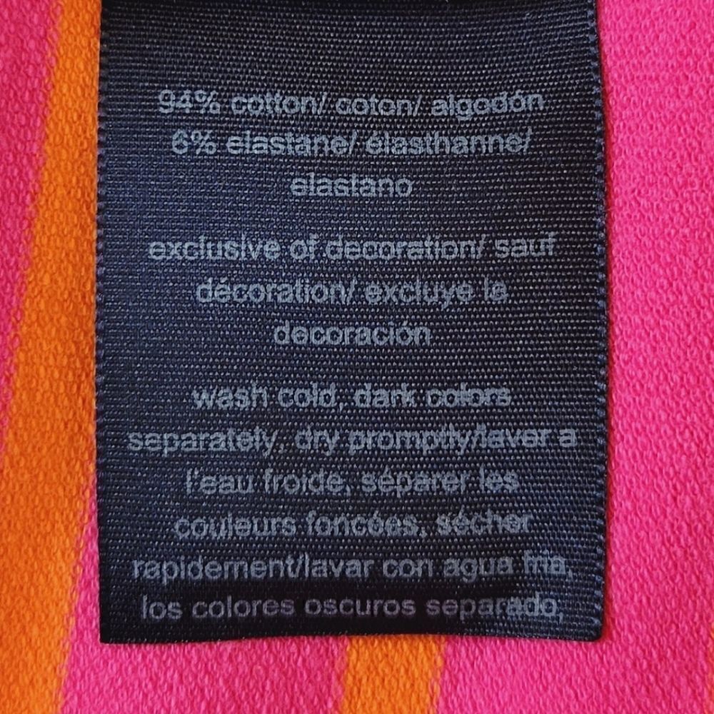 Tommy Hilfiger Pink Striped  Sleeveless Zip Polo Shirt Size 1X NWOT - Picture 7 of 8